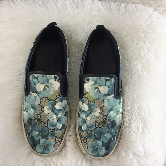 Gucci Other - Gucci Blue Floral Slip-On Sneakers